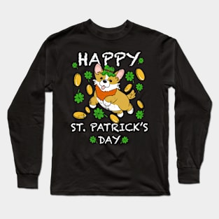 Happy St Patricks Day Corgi Long Sleeve T-Shirt